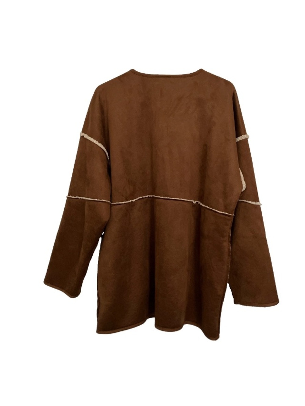 NWT Banana Republic Brown Oversized Reversible Vegan Suede Sherpa Jacket size XL - Picture 12 of 12